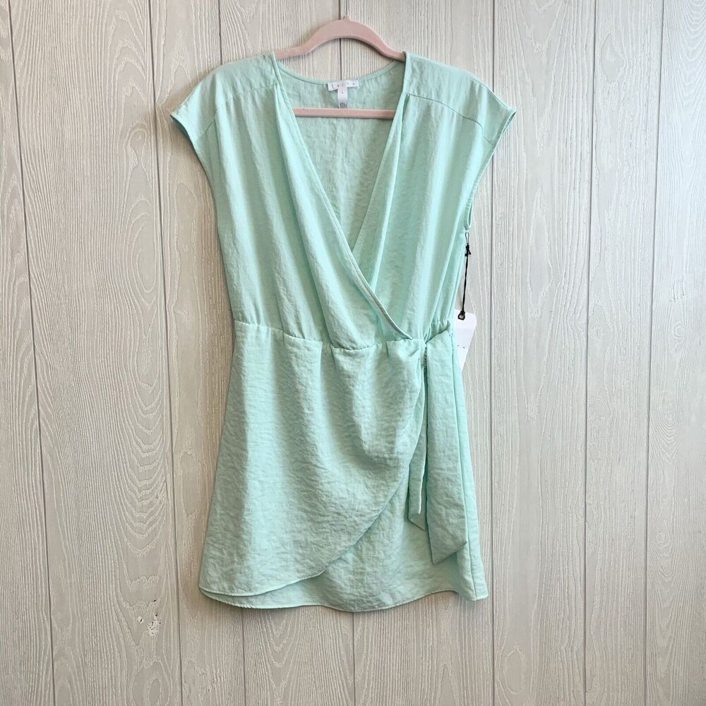 Leith Teal Fair Mint Sleeveless V-Neck Dress Small NWT